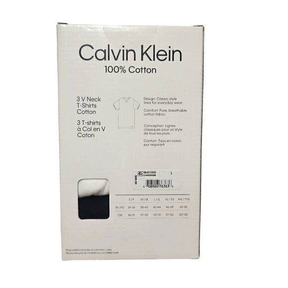 Calvin Klein Men's 3Pk V Neck Cotton Classics‎ Active Shirts & Tees - Picture 7 of 8